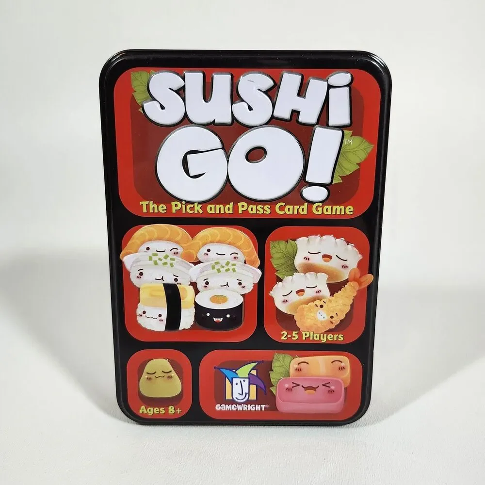 Sushi Go Pick & Pass Card Game in Metal Tin Box by Gamewright Family Party Fun
